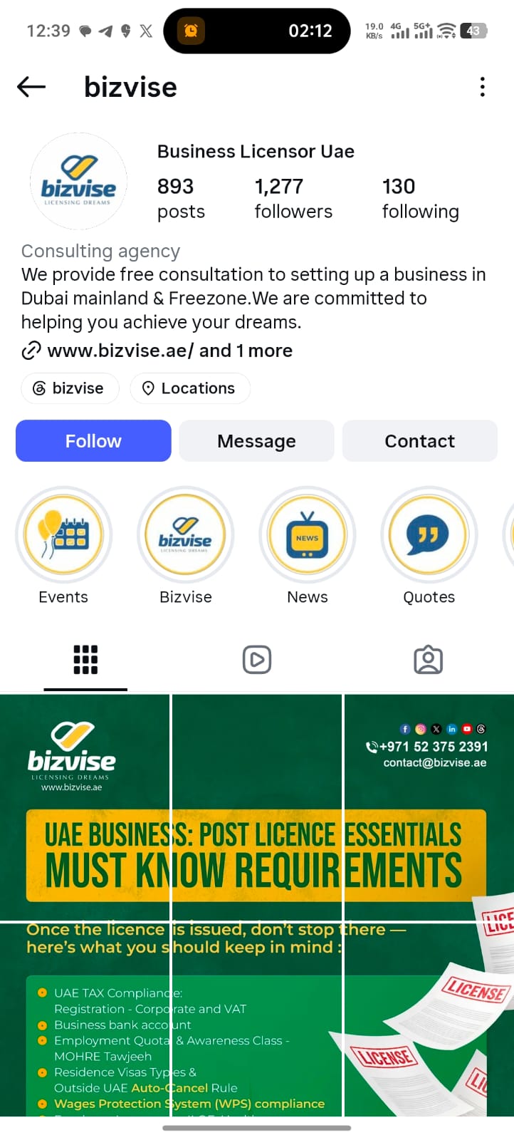 Bizvise Instagram